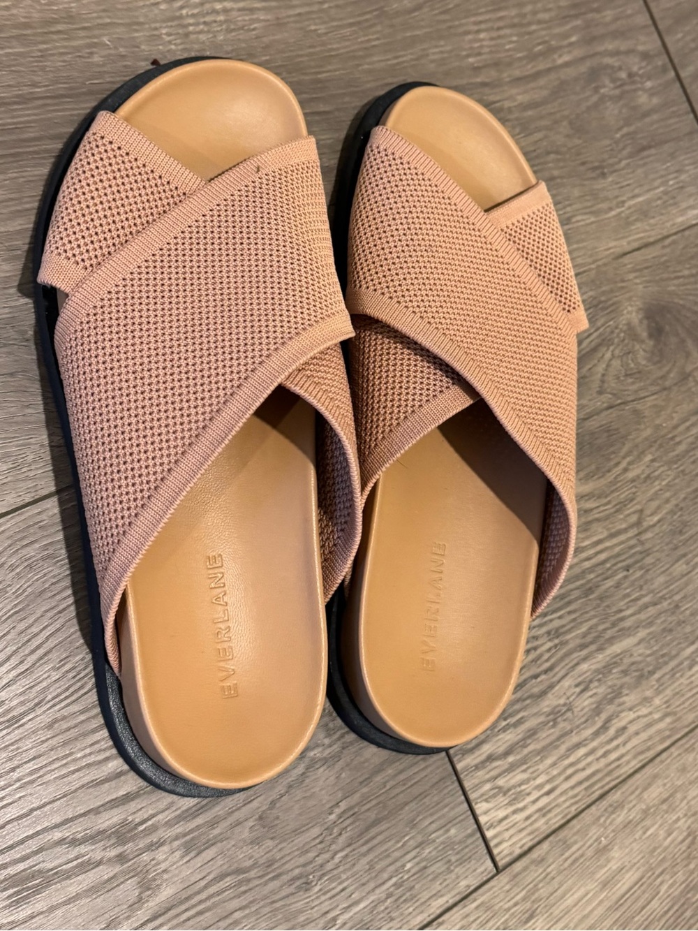 Everlane ReKnit Crossover Slide Sandals Size 7 Blush Pink